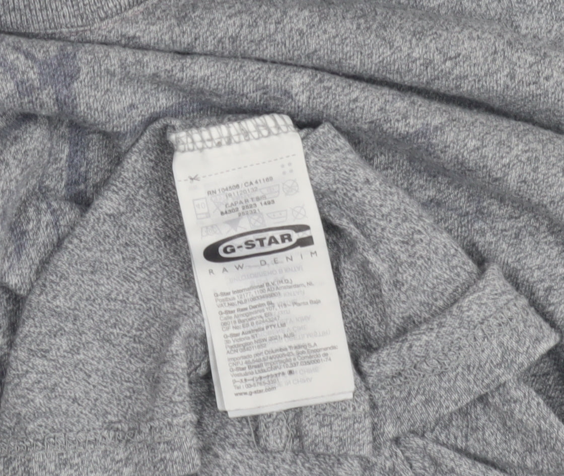 G-Star Unisex Grey M T-Shirt, Casual Jersey Crew Neck