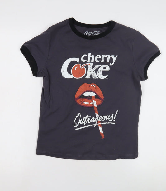 Coca-Cola Women's Black Ringer T-Shirt - Size 12