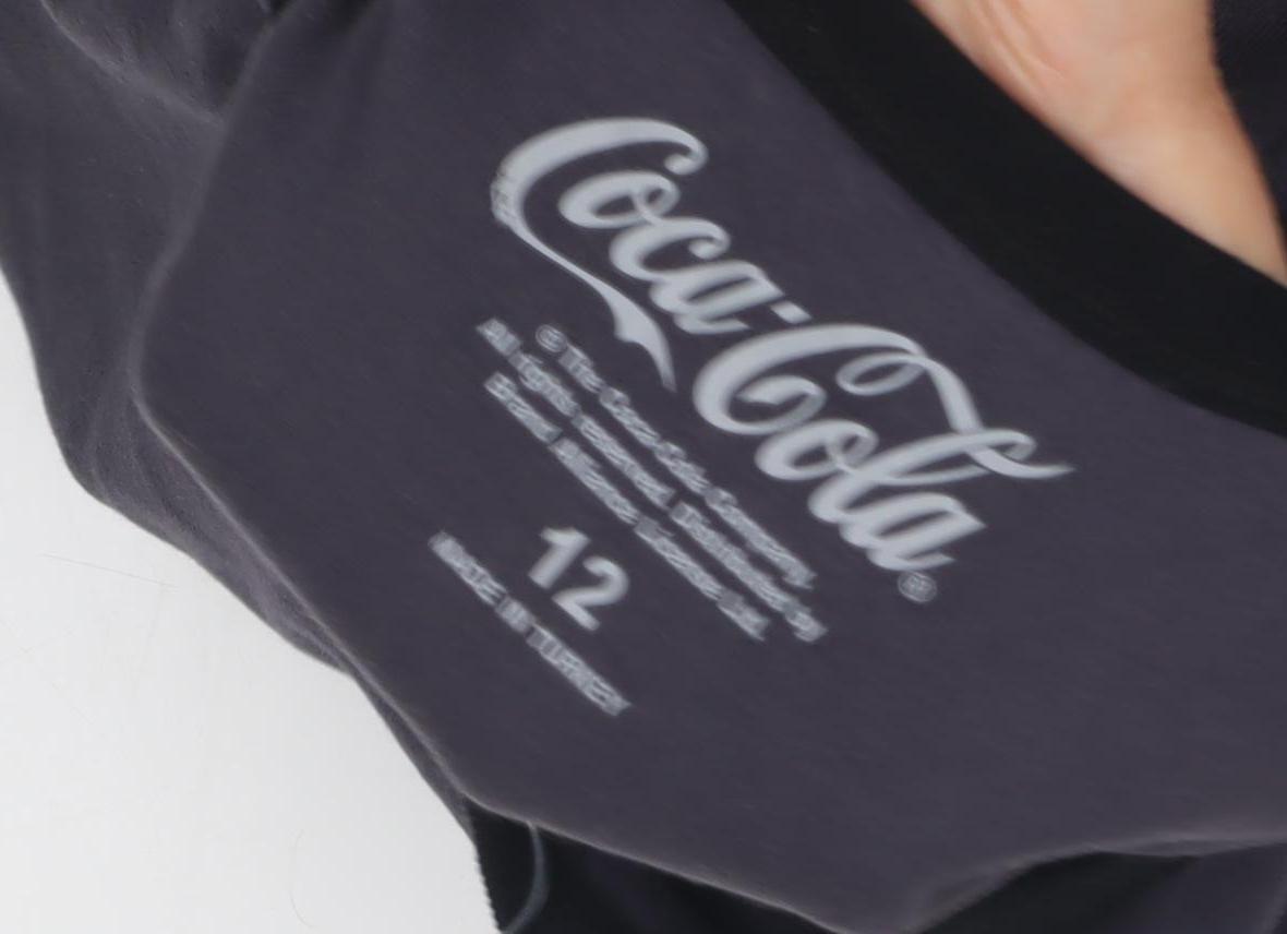 Coca-Cola Women's Black Ringer T-Shirt - Size 12