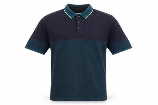 Red Herring Men's Blue Colourblock Polo, Large