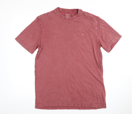 American Eagle Men's Red Small Crew Neck T-Shirt
