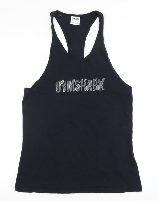 Gymshark Men's Black Sleeveless Athletic Tee, Small