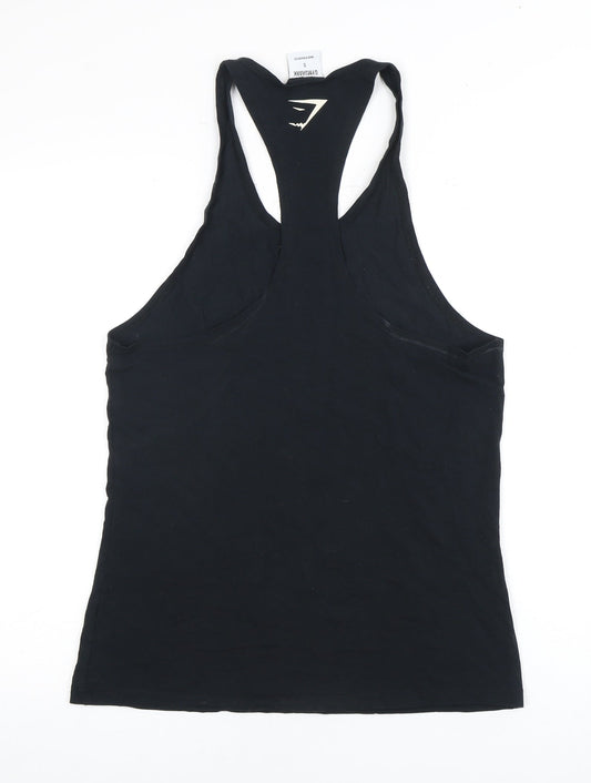 Gymshark Men's Black Sleeveless Athletic Tee, Small