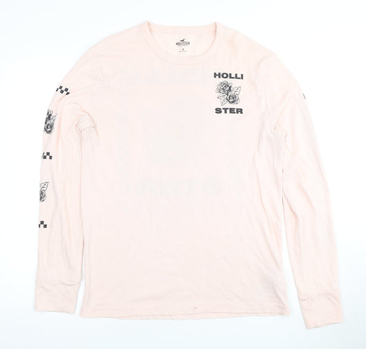 Hollister Pink Long Sleeve Jersey T-Shirt M