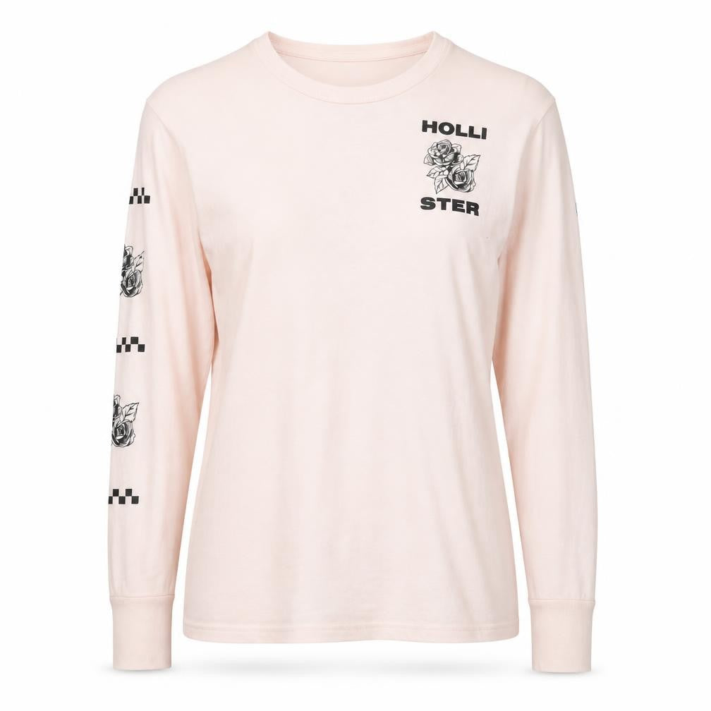 Unisex Adultss UK Size M Hollister Pink Cotton Blend T-Shirt