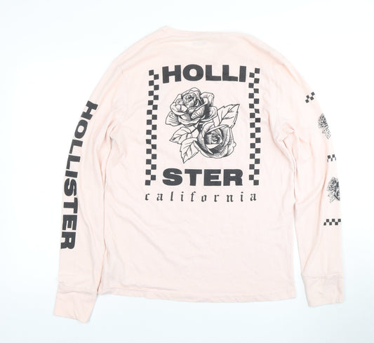 Hollister Pink Long Sleeve Jersey T-Shirt M