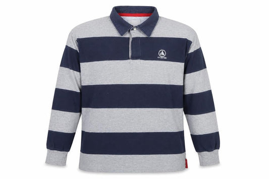 Ivy Oxford Men's Blue & Grey Striped XL Polo