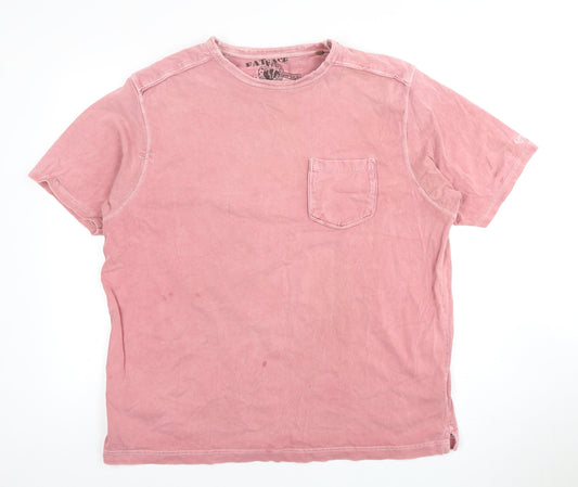 FatFace Men's Pink Cotton Crew Neck T-Shirt L