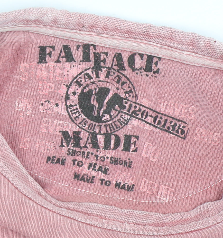 FatFace Men's Pink Cotton Crew Neck T-Shirt L