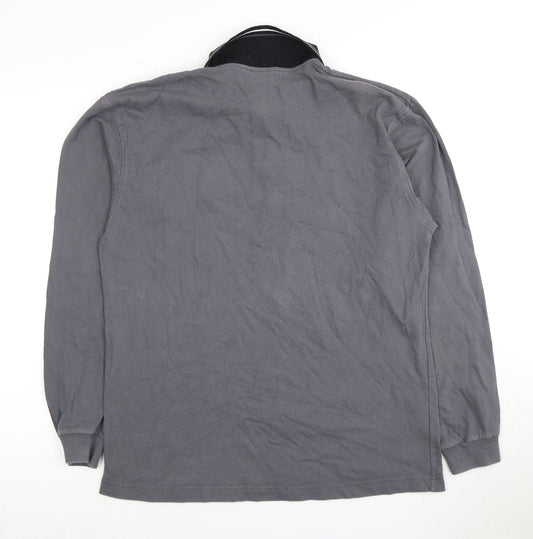 Harley-Davidson Men's Grey Long Sleeve Polo L