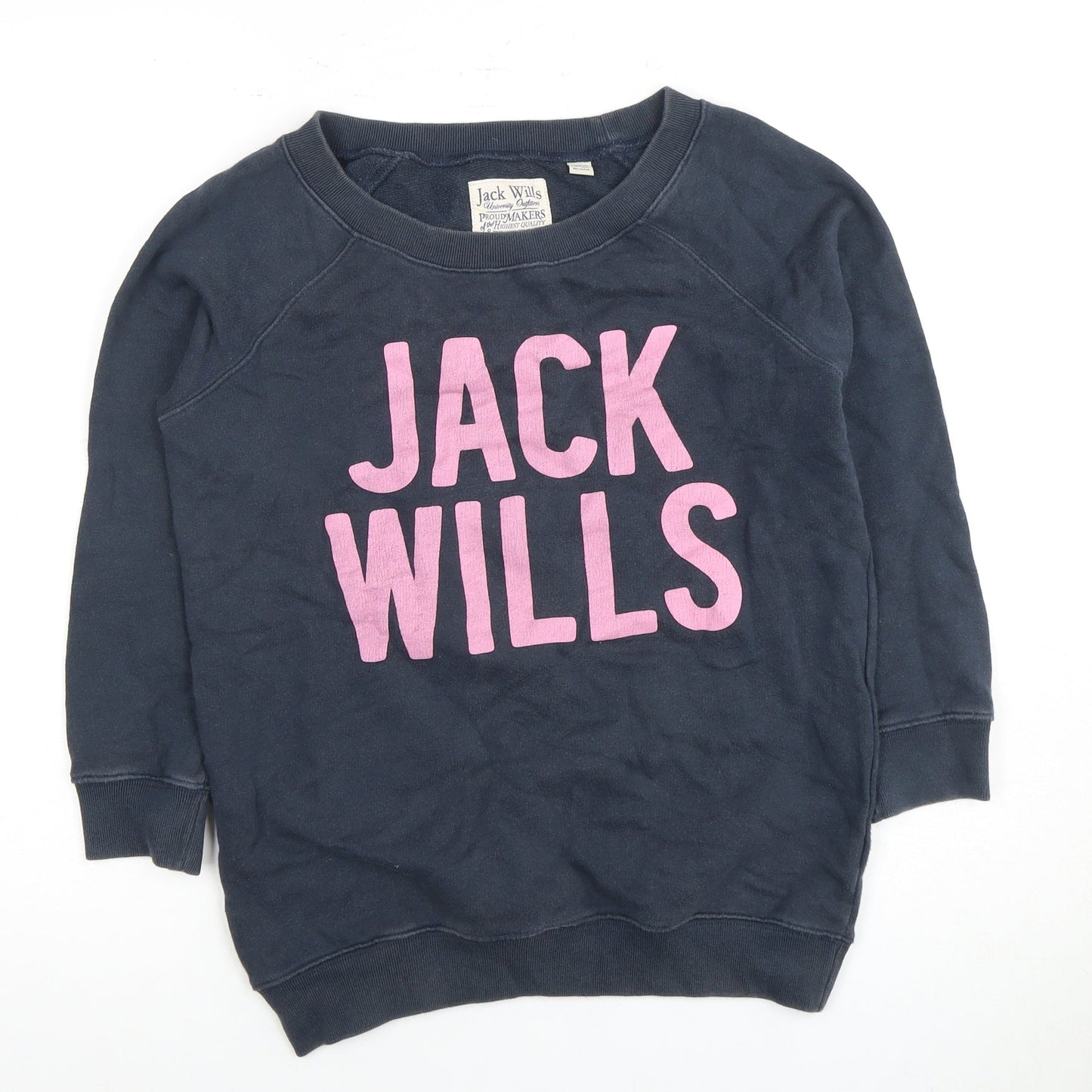 Jack Wills Women's Blue Logo Sweatshirt Size 12