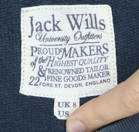 Jack Wills Women's Blue Logo Sweatshirt Size 12