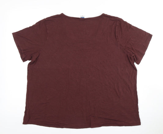 Old Navy Women's Brown V-Neck T-Shirt XL