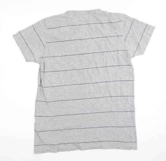 French Connection Men's Grey Striped T-Shirt, M