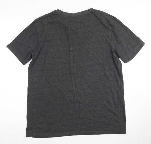 Lee Cooper Men's Grey Graphic Print T-Shirt L