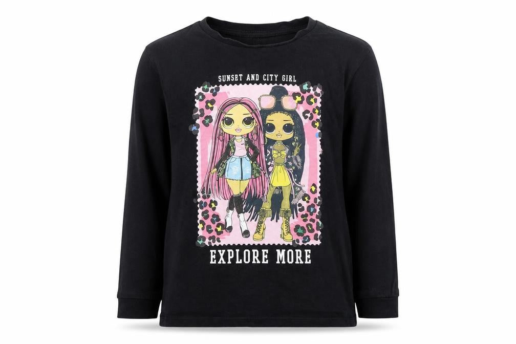 Front view of Marks & Spencer girls’ black lol surprise t-shirt 9-10 years