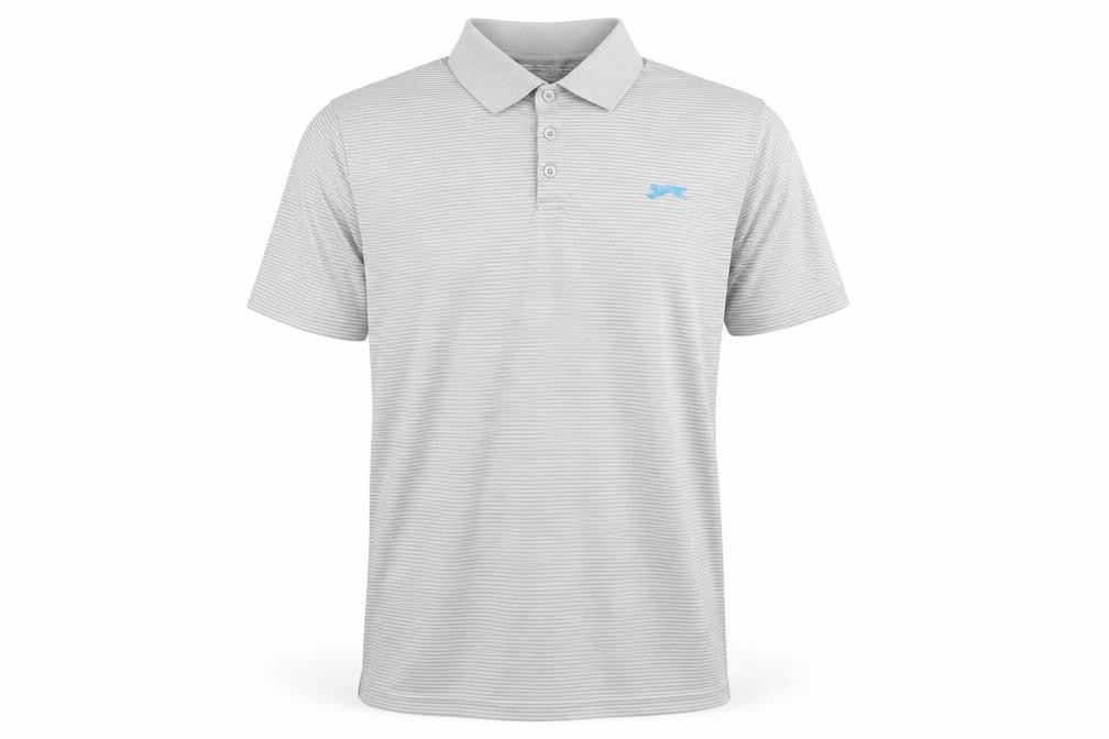 Slazenger Men's Grey Striped Polo Shirt M