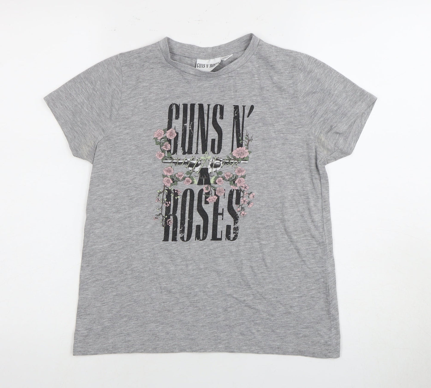 Guns N' Roses Women's Grey T-Shirt Music Graphic Size 8
