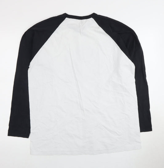 Fruit of the Loom Men's XL Black/White Graphic T-Shirt