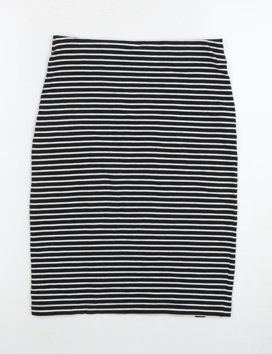Superdry Women's Black Striped Pencil Skirt Size 6