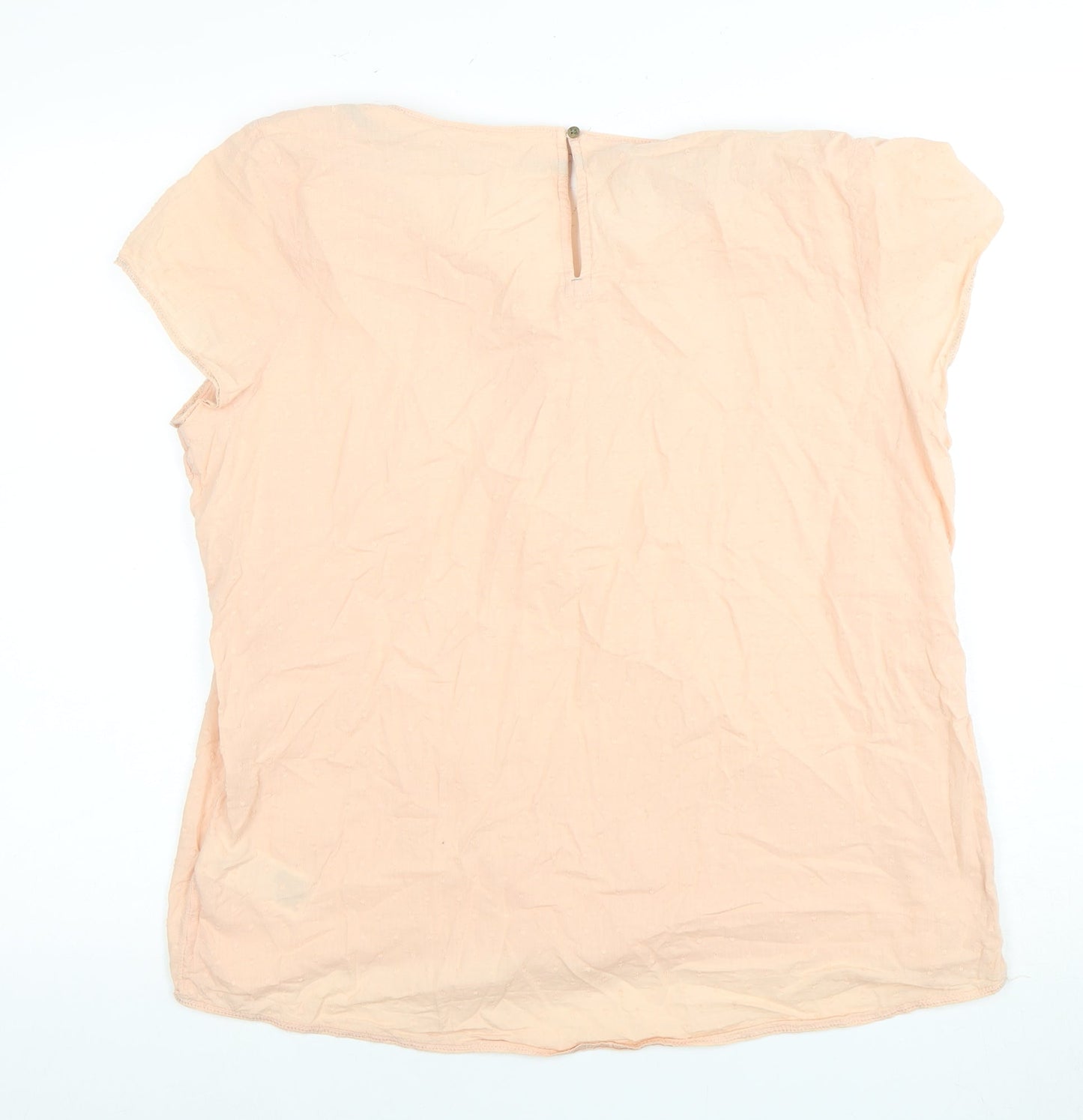 White Stuff Women's Beige Blouse UK 16 V-Neck Cotton