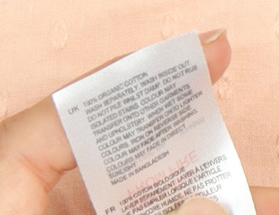 White Stuff Women's Beige Blouse UK 16 V-Neck Cotton