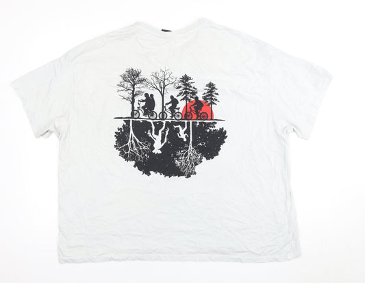 Stranger Things Unisex Adults White T-Shirt 2XL