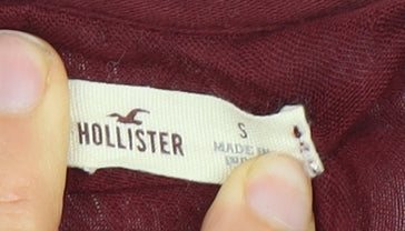 Hollister Women's Red Wrap Blouse V-Neck, Size S