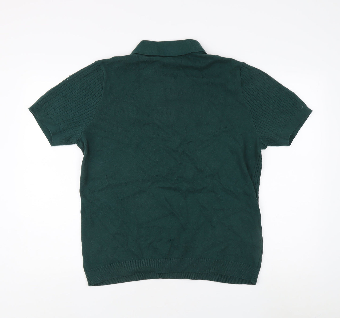 Red Herring Men's Green Collared 1/4 Zip Jumper L