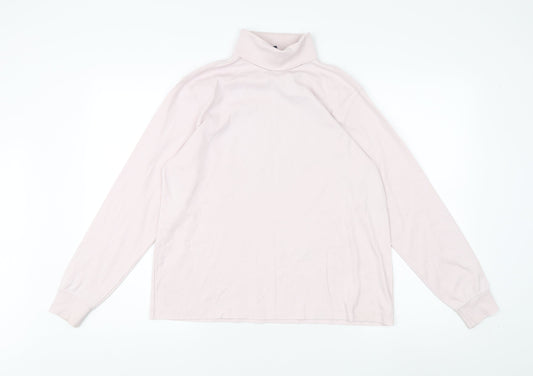 Lands' End Women's Pink Roll Neck T-Shirt - Size M