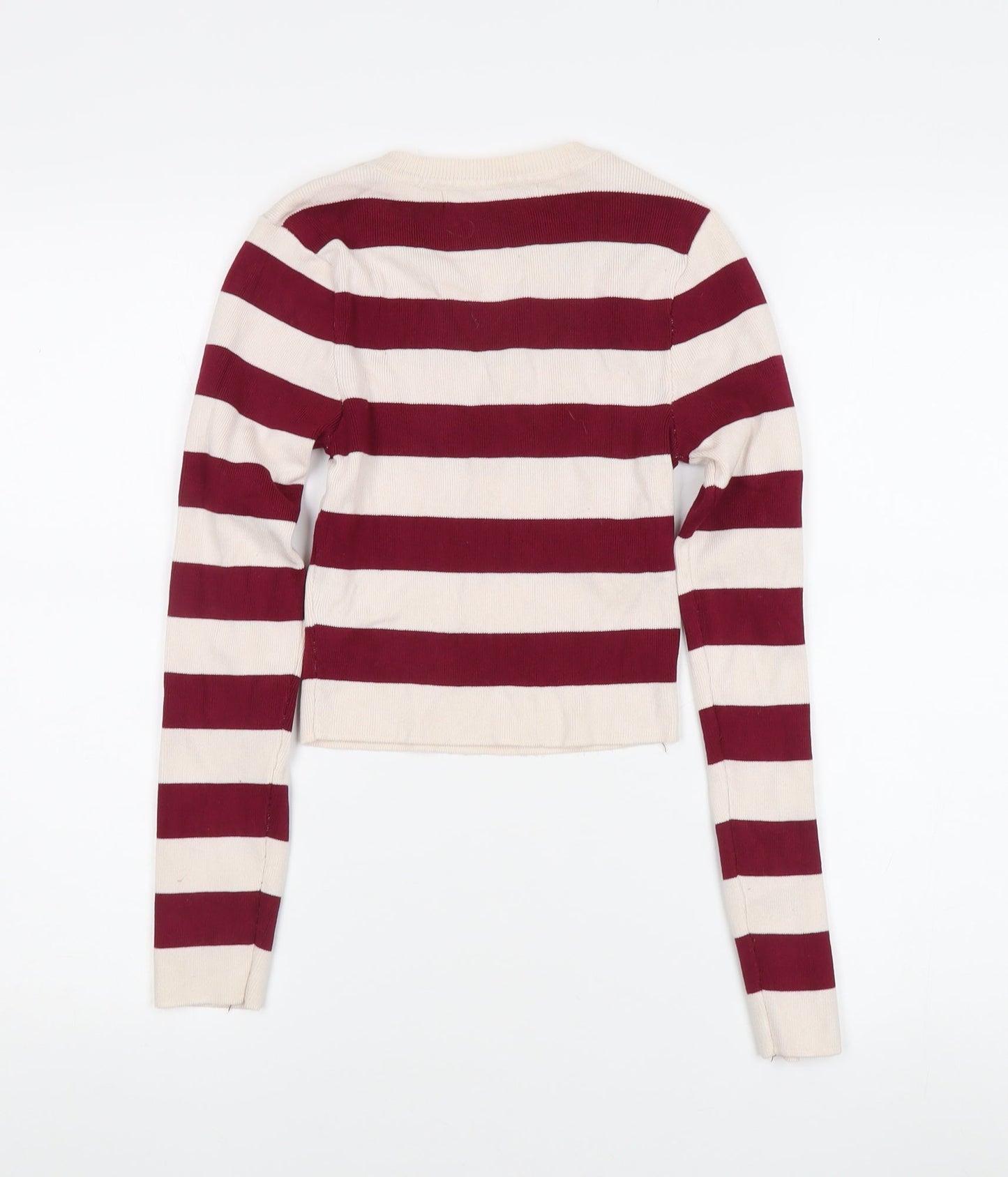 Zara Women's Multicoloured Striped Crop Top - S
