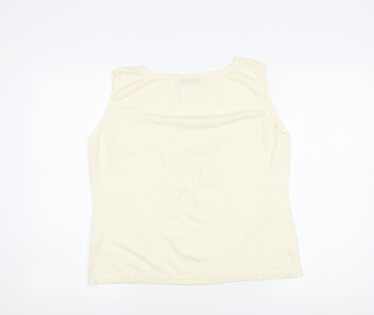 INTOWN Women's Ivory Round Neck Tank Size L