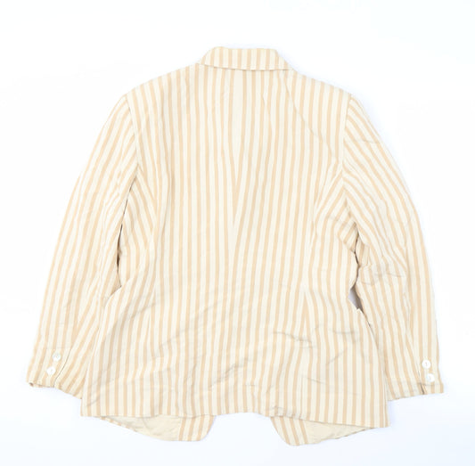 Sonia Lazaroff Women's Beige Striped Blazer, UK 20