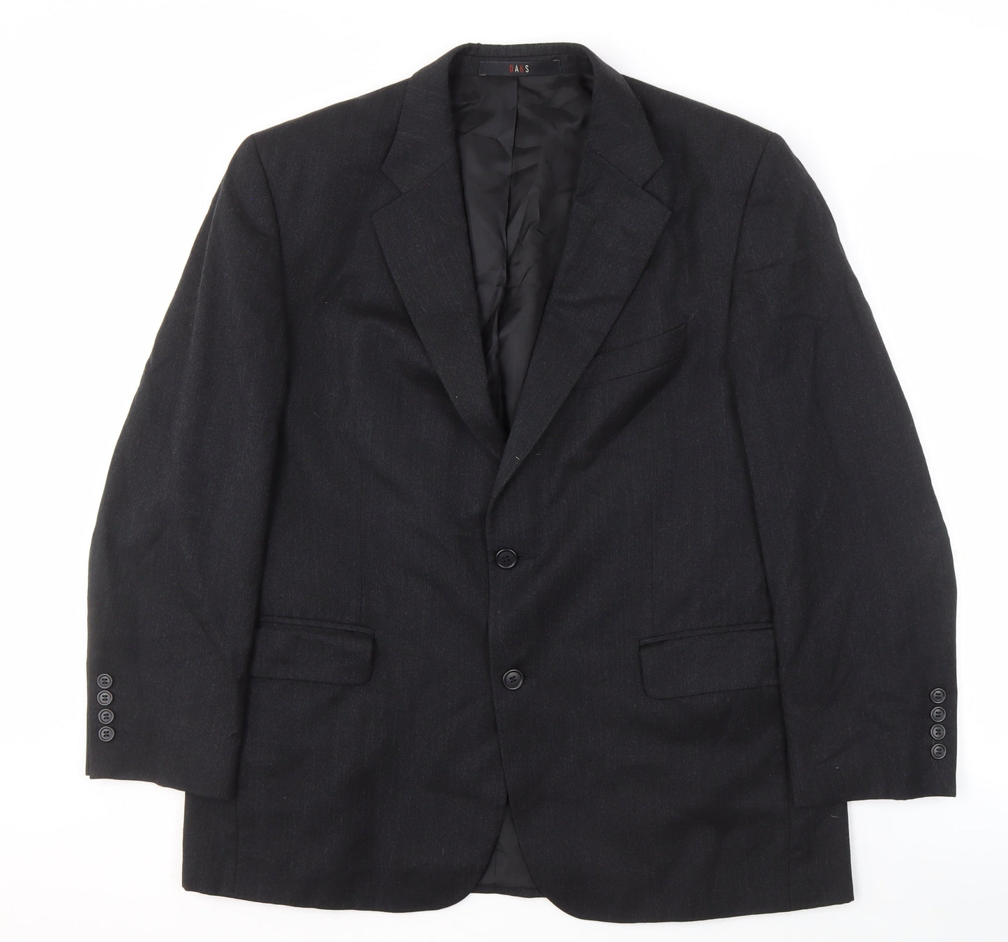 DAKS Men's Black Short Wool Blazer, 42S, Formal Style