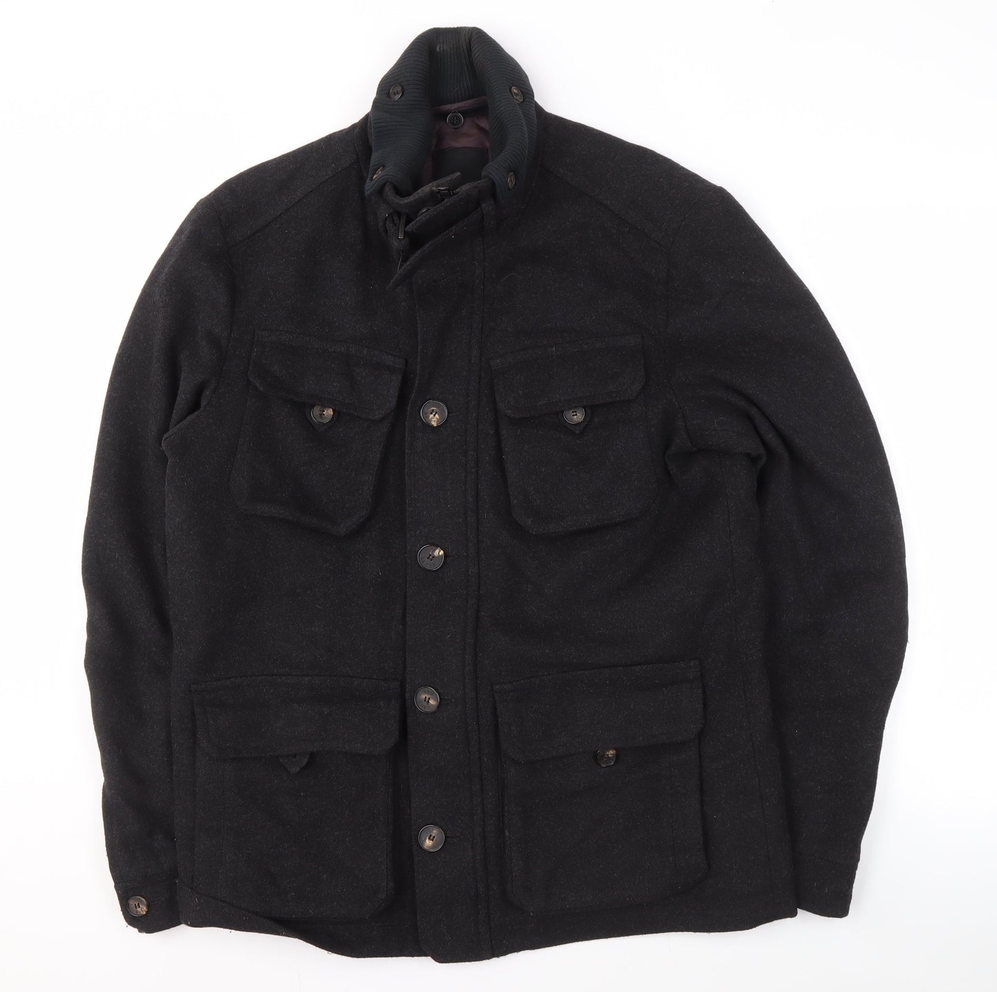 Ted Baker Men’s Black Military Jacket - Medium