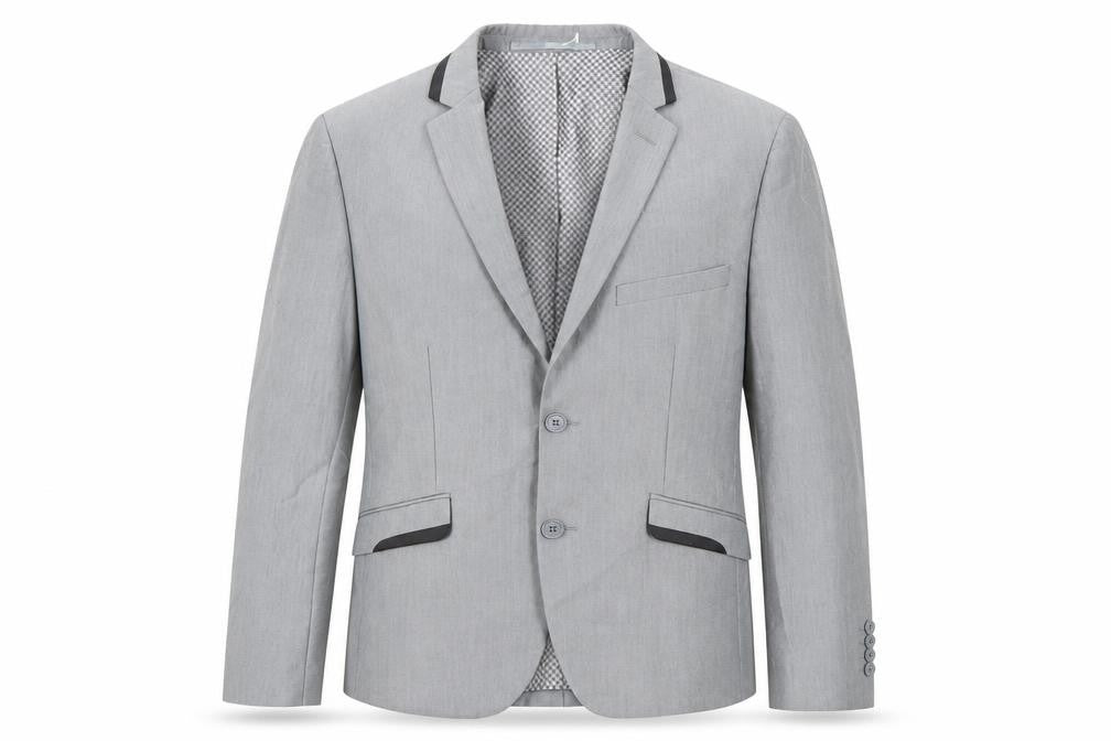 Mens 38 Chest Regular Lambretta Grey Two-Button Blazer