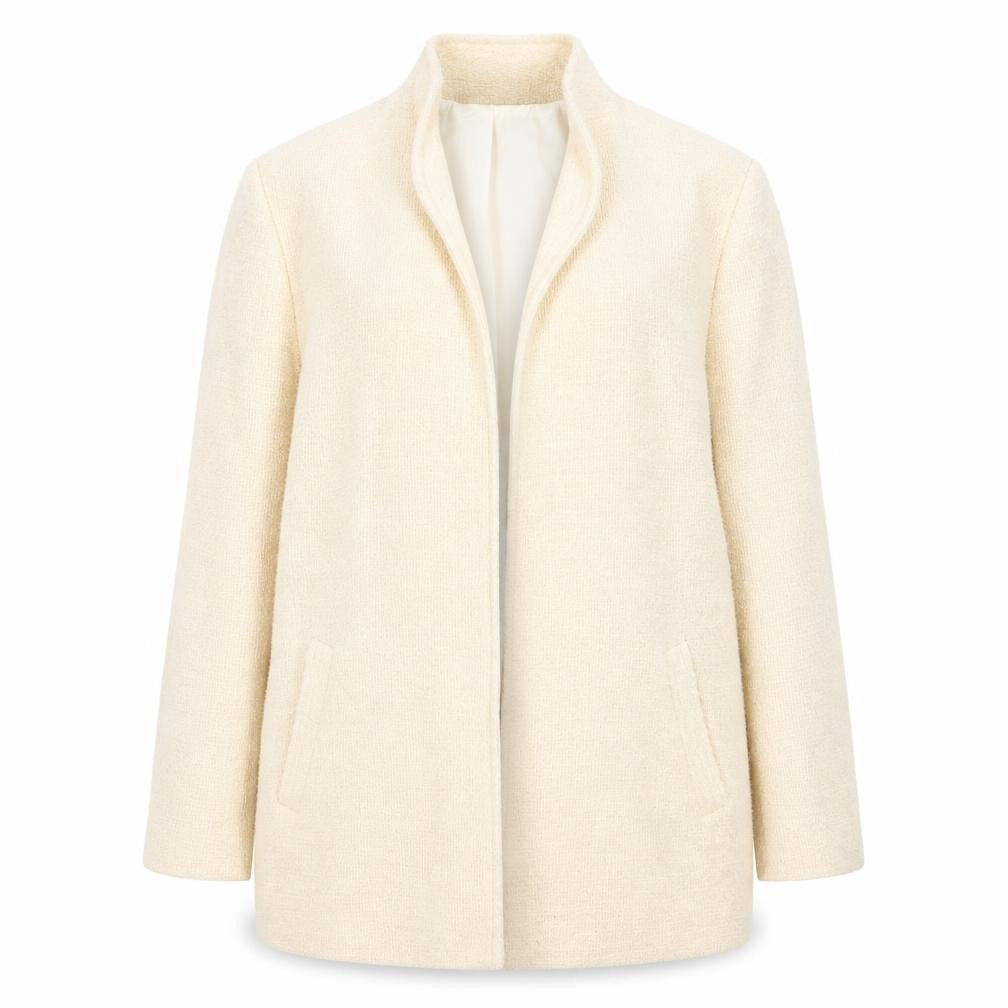 PAIGE Women's Ivory Wool Coat Size 16