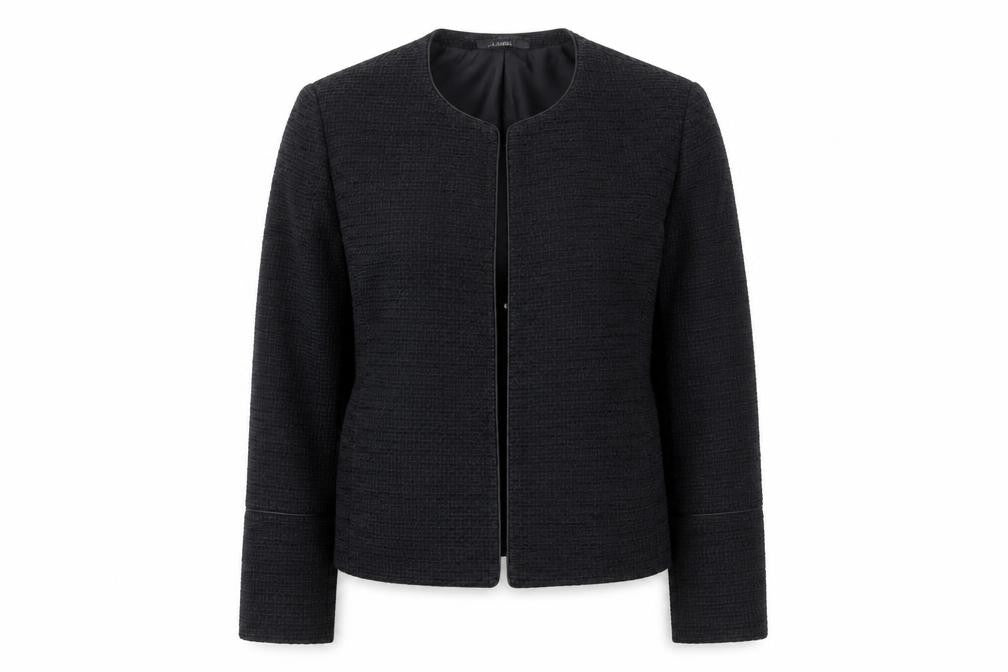ESPRIT Women's Black Jacket Size 8, Tweed Zip