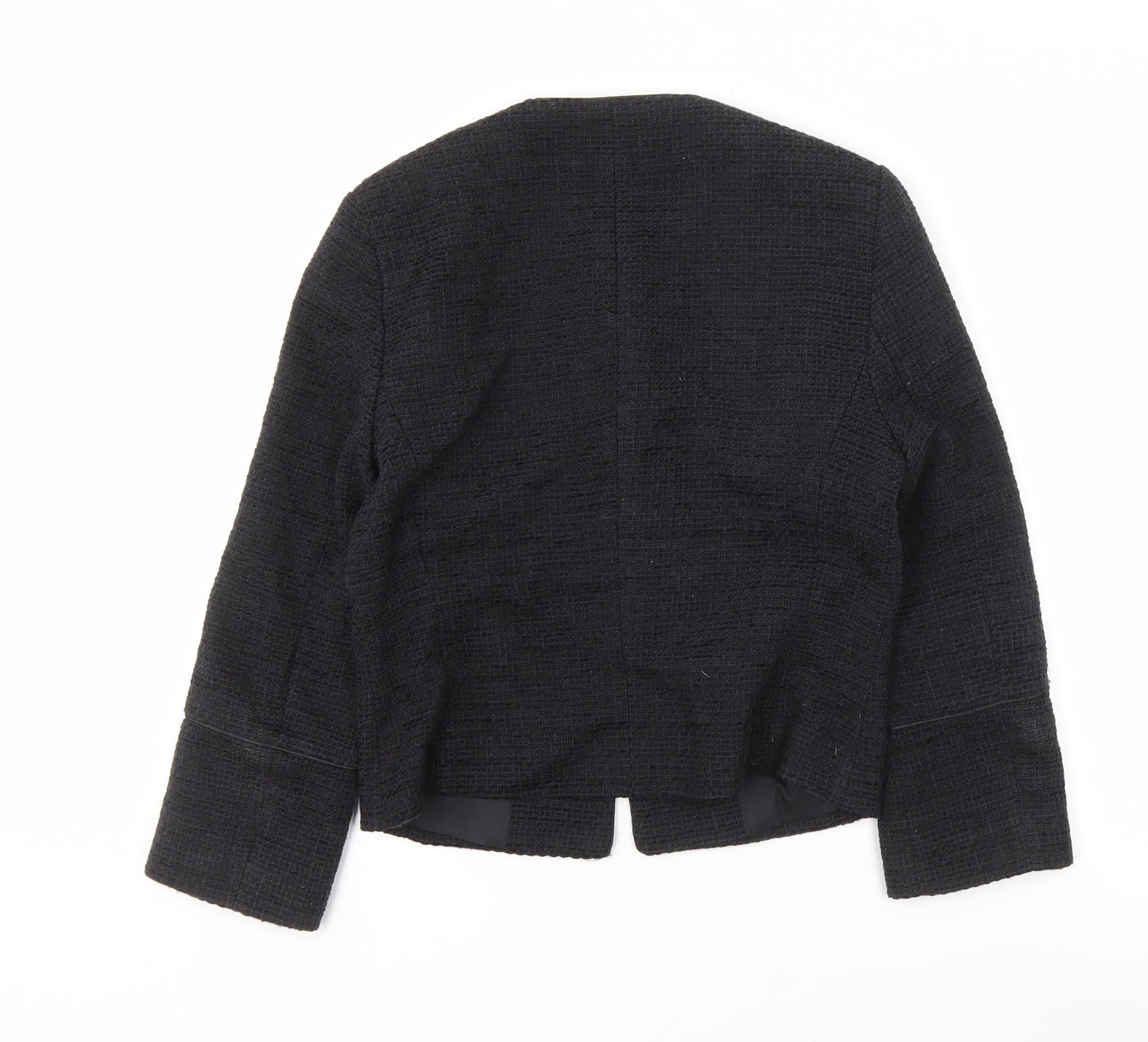 Esprit Women's Black Jacket Size 8, Tweed Zip