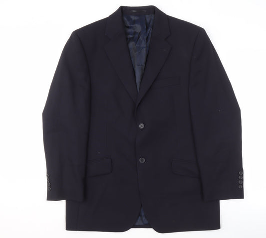 Daniel Hechter Men's Blue Wool Blazer, Size 40S Formal