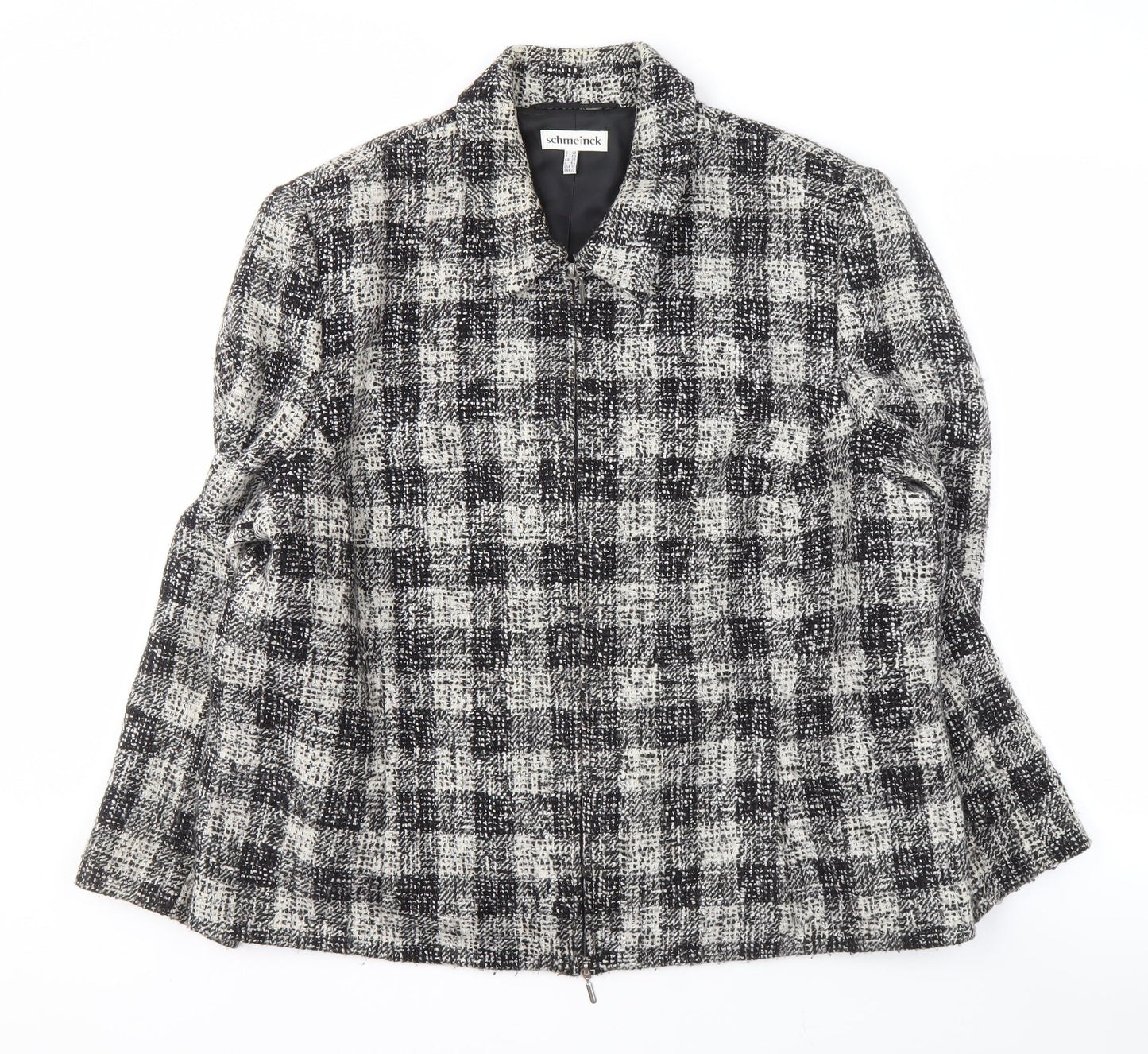 Schmeinck Women's Black/White Check Tweed Jacket Size 22