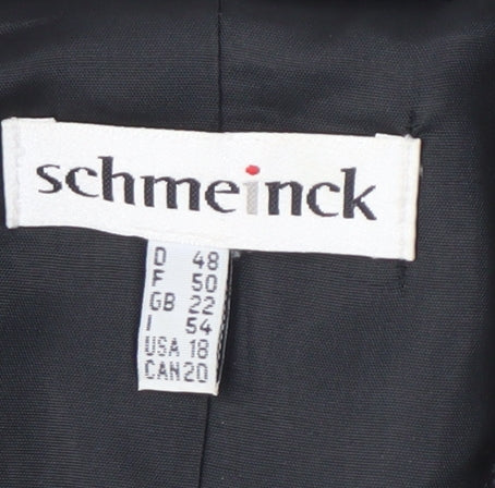 Schmeinck Women's Black/White Check Tweed Jacket Size 22