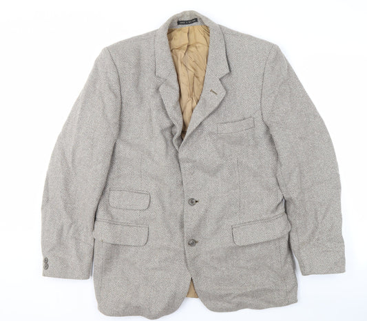 Dunn & Co Men’s Grey Herringbone Wool Blazer 42R