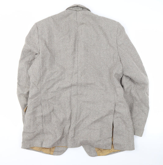 Dunn & Co Men’s Grey Herringbone Wool Blazer 42R