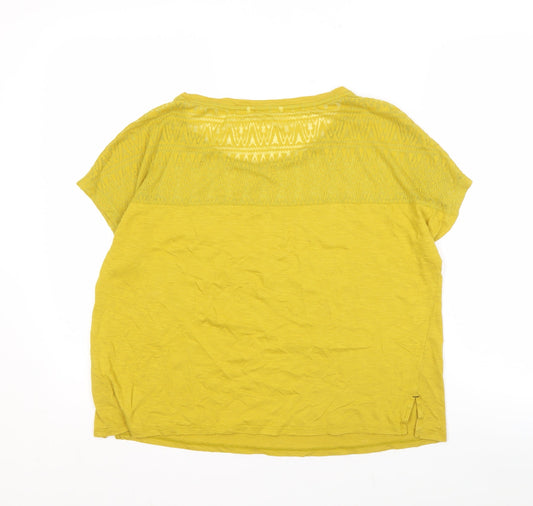 White Stuff Women's Yellow Cotton T-Shirt Size 14