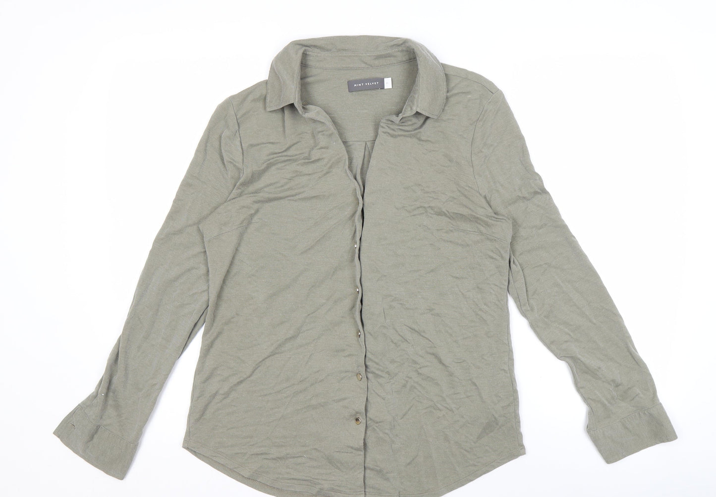 Mint Velvet Women's Green Button-Up Shirt M