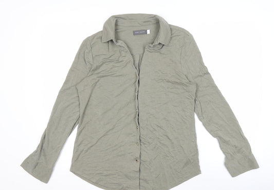 Mint Velvet Women's Green Button-Up Shirt M