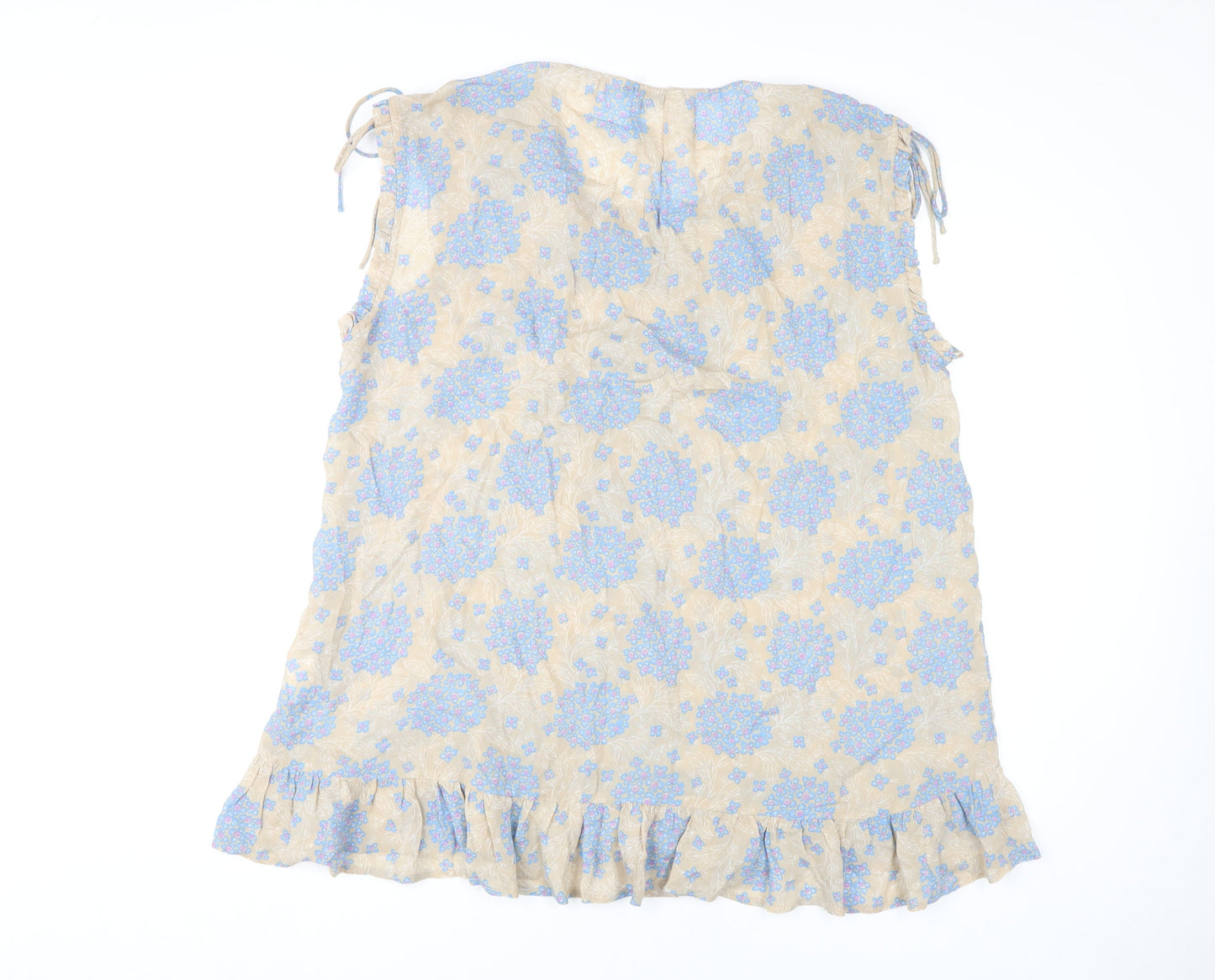 Next Women's Beige Floral Tunic Blouse Size 14