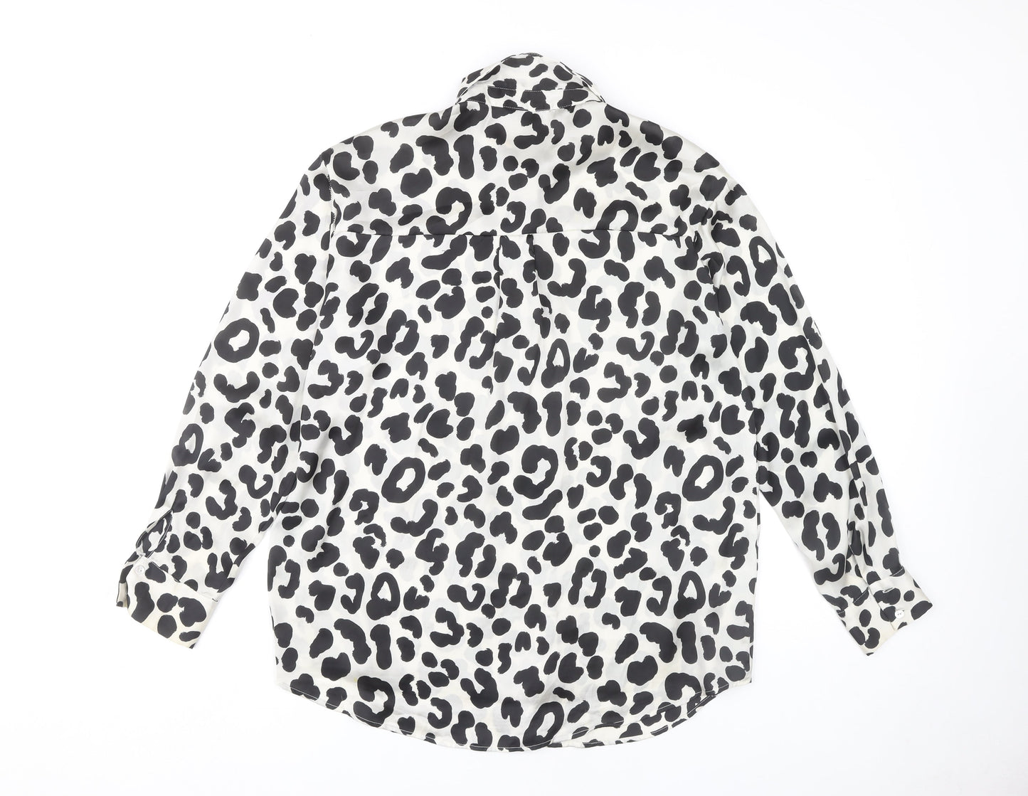 Zara Women's Animal Print Button-Up Shirt - Size 12