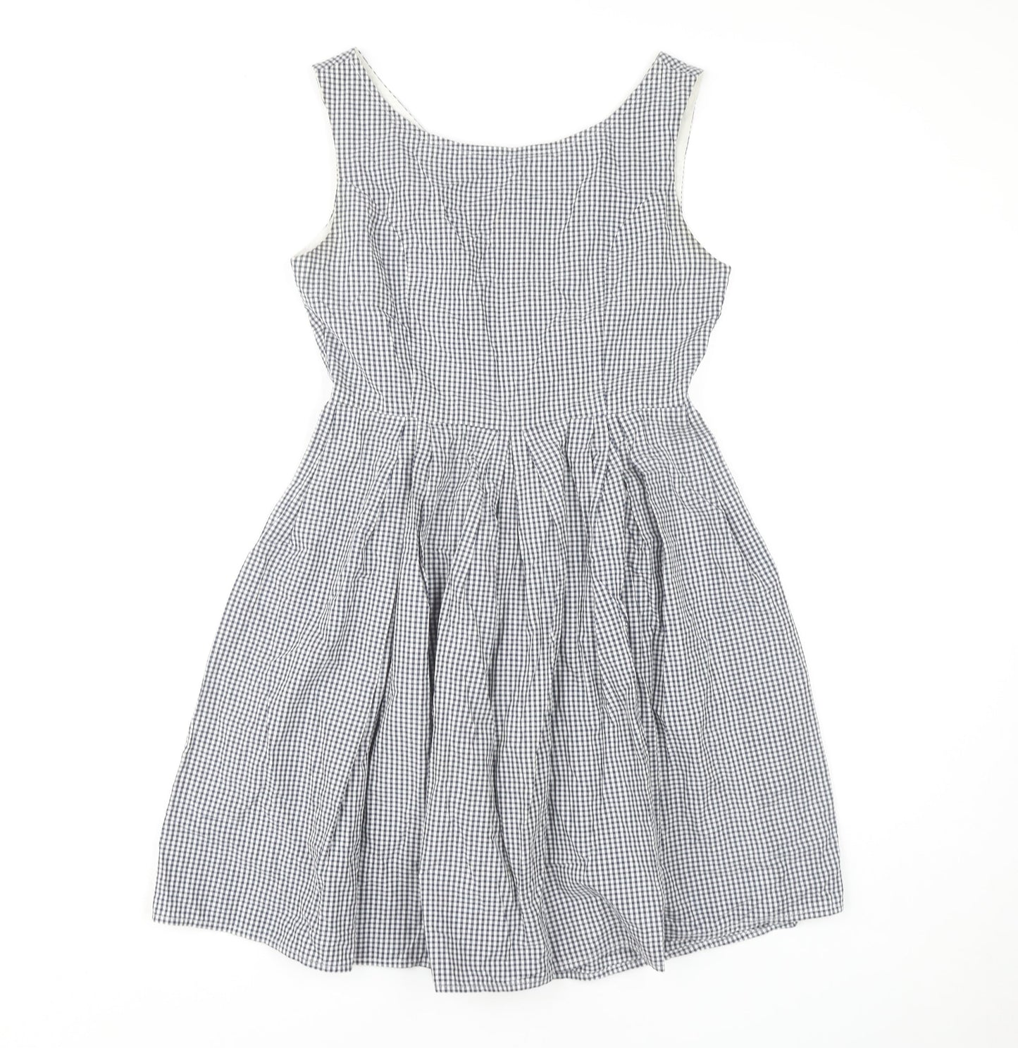 Fever London Women's Grey Check A-Line Dress Size 8